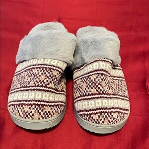 Born Gray and Burgundy Women's Slippers